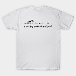 I Love My Wonderful Girlfriend cute cats - Girlfriend day T-Shirt